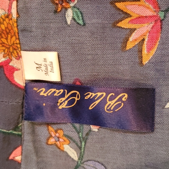 BLUE RAIN M BLUE FLORAL KIMONO/ COVERUP - Picture 3 of 5